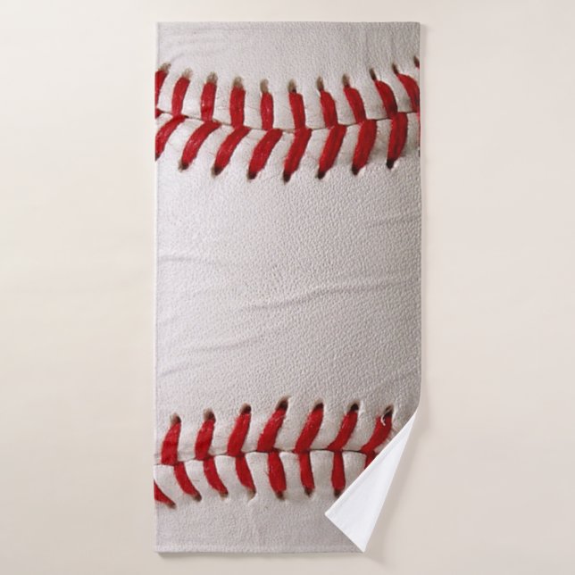 Classic Baseball and Softball Red Stitching Bath Towel (Bath Towel)