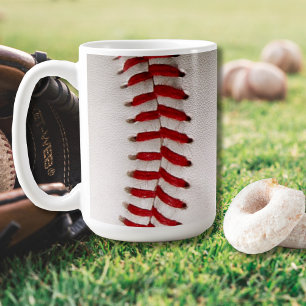 Classic Baseball and Softball Red Stitching Coffee Mug