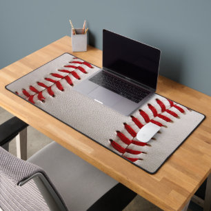 Classic Baseball and Softball Red Stitching Desk Mat