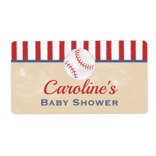 Classic Baseball Baby Shower Favour Label