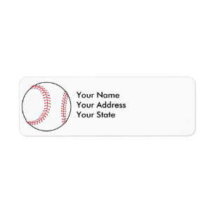 classic baseball design return address label