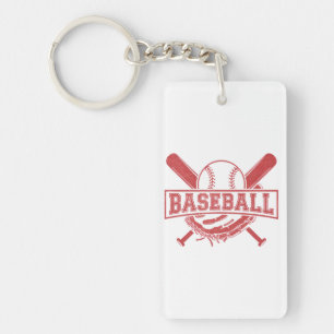 Classic Baseball Emblem Key Ring
