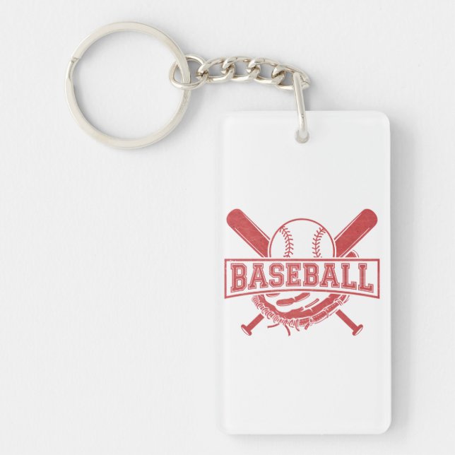 Classic Baseball Emblem Key Ring (Front)