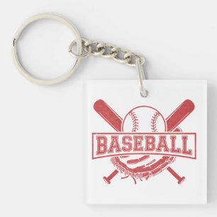 Classic Baseball Emblem Key Ring