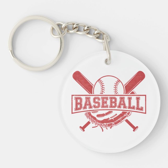 Classic Baseball Emblem Key Ring (Front)
