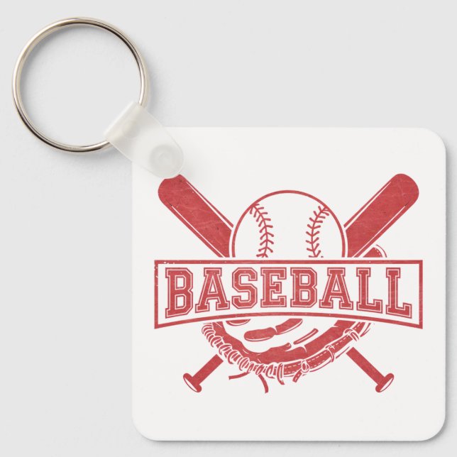 Classic Baseball Emblem Key Ring (Front)