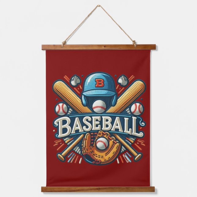 Classic Baseball Essentials / Stylish Retro Legend Hanging Tapestry (Front)
