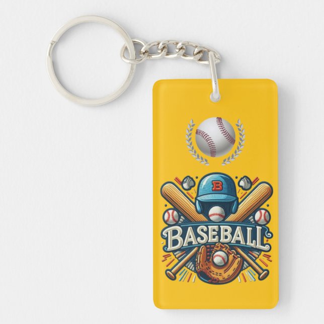 Classic Baseball Essentials / Stylish Retro Legend Key Ring (Front)