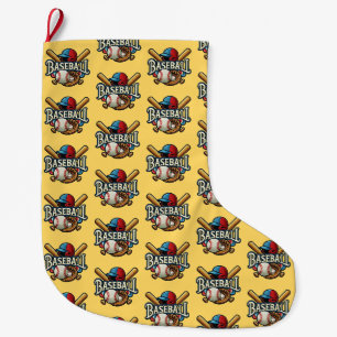 Classic Baseball Essentials / Stylish Retro Legend Large Christmas Stocking