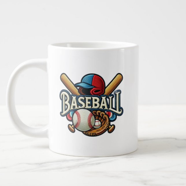 Classic Baseball Essentials / Stylish Retro Legend Large Coffee Mug (Left)