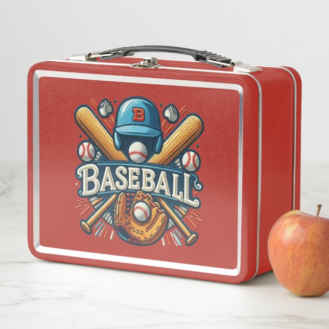 Classic Baseball Essentials / Stylish Retro Legend Metal Lunch Box (In Situ)