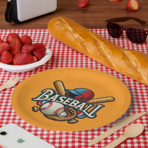 Classic Baseball Essentials / Stylish Retro Legend Paper Plate