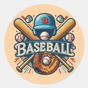 Classic Baseball Essentials / Stylish Retro Legend Round Sticker