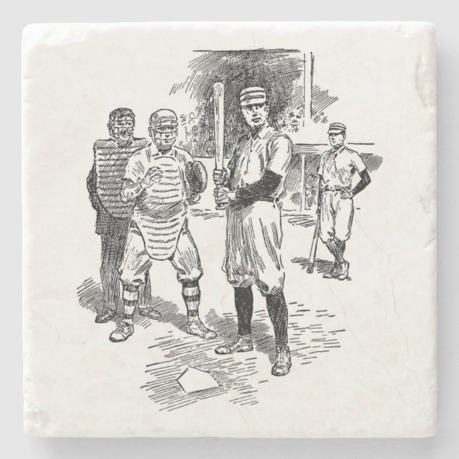 Classic Baseball Stone Coaster (Front)