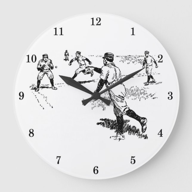 Classic Baseball Wall Clock (Front)