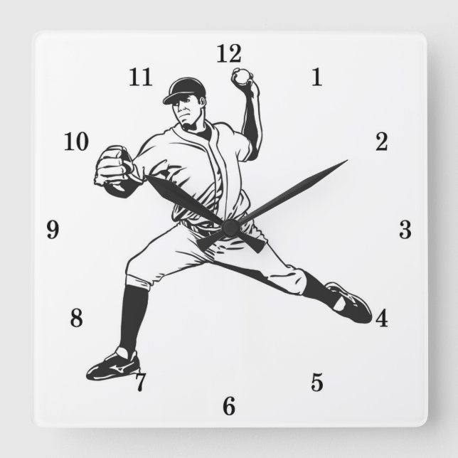Classic Baseball Wall Clock (Front)