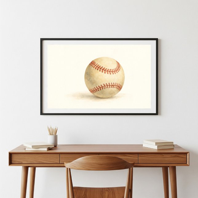 Classic Baseball Waterolor Art Poster (Creator Uploaded)