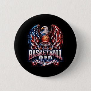 Classic Basketball Dad American Flag Basketball 6 Cm Round Badge