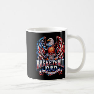 Classic Basketball Dad American Flag Basketball Coffee Mug
