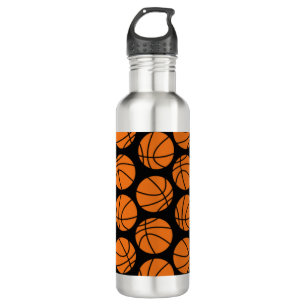 Classic Basketball Pattern on Black 710 Ml Water Bottle