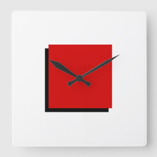 Classic Bauhaus Design Red Square Wall Clock