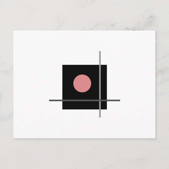 Classic Bauhaus Grey Geometric Art Composition Postcard (Front)