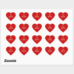 Classic Be Mine Red Valetines Day Heart Sticker