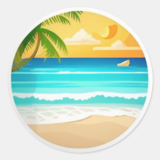 classic beach sticker