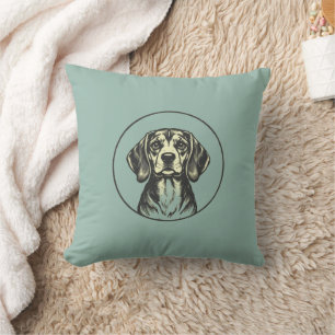 "Classic Beagle Dog Portrait - Vintage Style Art P Cushion