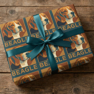 Classic Beagle Portrait Retro Style Wrapping Paper