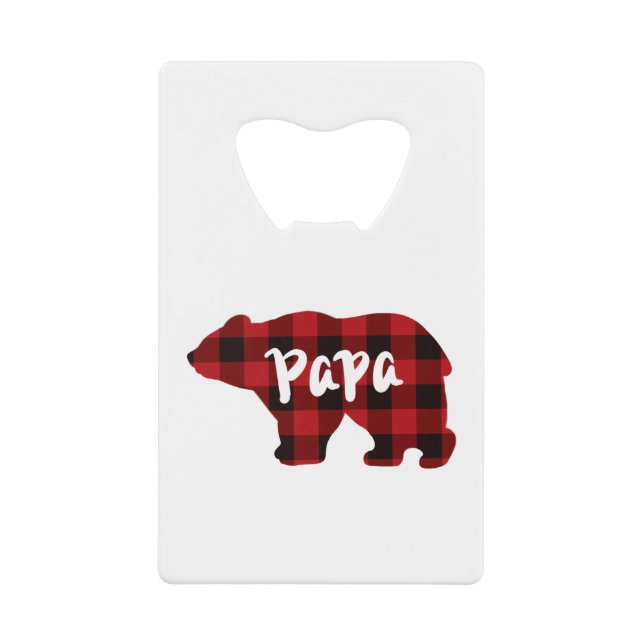 Classic bear silhouette papa bear red black plaid  (Front)