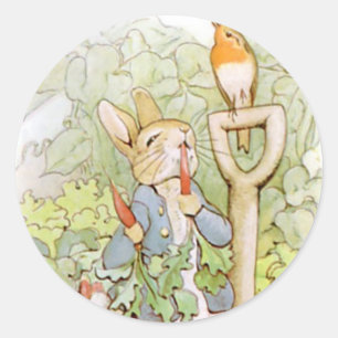 Classic Beatrix Potter Cute Bunny  Classic Round Sticker