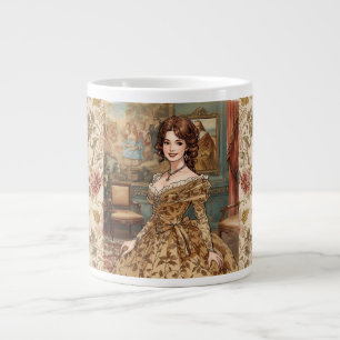 Classic, Beautiful Lady ,Victorian Charm Large Coffee Mug
