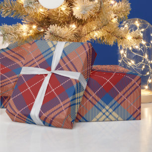 Classic beautiful tartan pattern navy blue modern  wrapping paper