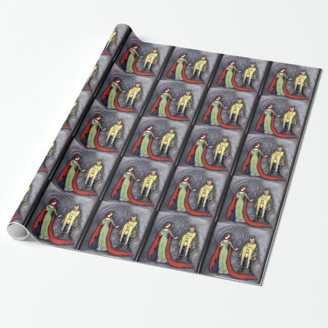 Classic Beauty and the Beast Wrapping Paper (Unrolled)