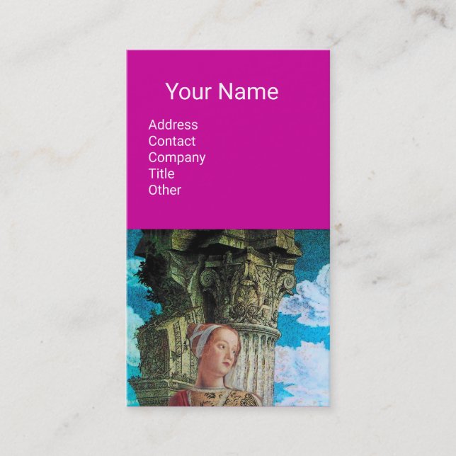 CLASSIC BEAUTY ANTIQUE COLUMN Archaeologist Purple Business Card (Front)