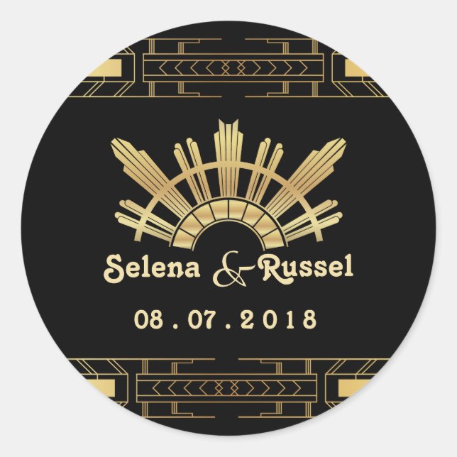 Classic Beauty Art Deco Wedding Seal (Front)