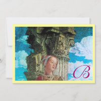 CLASSIC BEAUTY MONOGRAM bright antique blue yellow