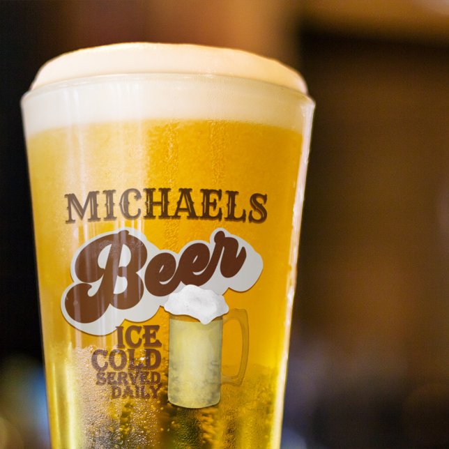 Classic Beer Retro Personalised Glass (Custom beer vintage personalized glass)