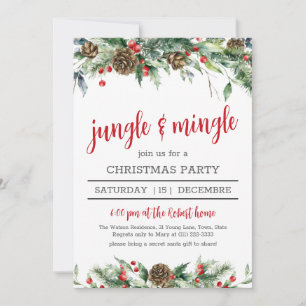 Classic Berries Greenery Corporate christmas party Invitation