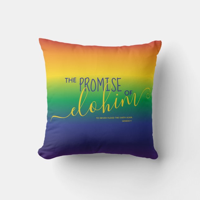 Classic Bible Quote Rainbow  Cushion (Front)