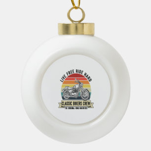 Classic Bikers Crew Motorcycle.jpg Ceramic Ball Christmas Ornament