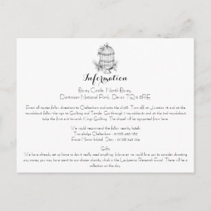 Classic Birdcage Wedding Information Card