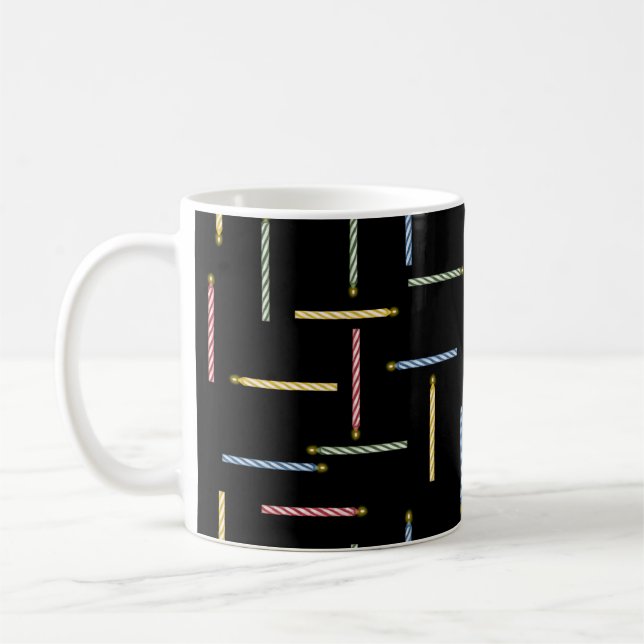Classic Birthday Candles - Black Coffee Mug (Left)