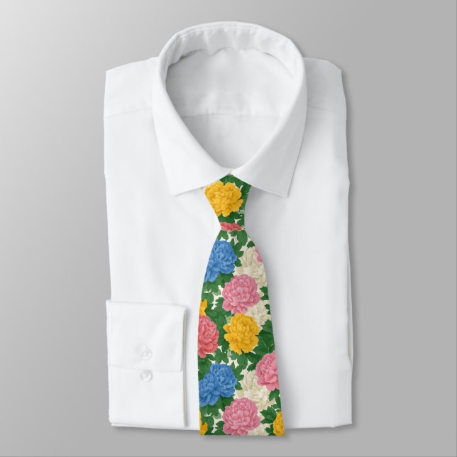 Classic Birthday Gifts For Husband Peonies Tie (Tied)