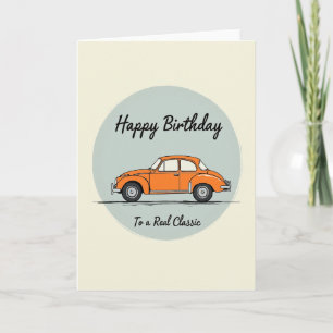 Classic Birthday Orange Auto Card