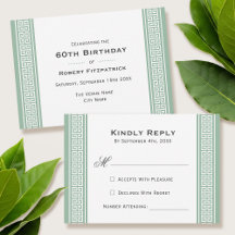 Classic Birthday Party Green RSVP Response Card