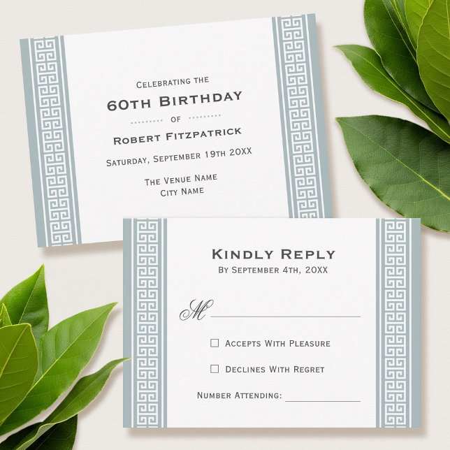 Classic Birthday Party Grey RSVP Response Card (Creator Uploaded)