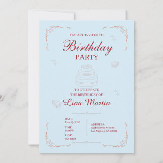Classic Birthday Party Invitation