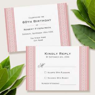 Classic Birthday Party Pink RSVP Response Card